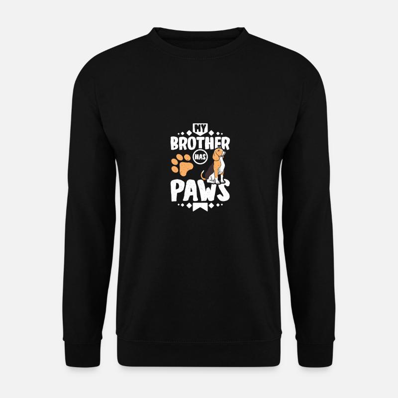 My beagle brother has paws - Unisex Pullover - Schwarz