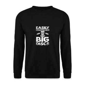 Easily distracted by big discs golf - Unisex Sweatshirt - black - Front - Alina (178cm) & Michal (187cm)