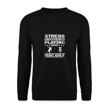 Le stress est causé par le fait de ne pas jouer suffisamment au Disc Golf - Sweat-shirt Unisexe - noir - Devant - Alina (178cm) & Michal (187cm)