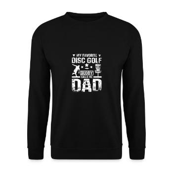 Mon lecteur de disc golf préféré m’appelle papa - Sweat-shirt Unisexe - noir - Devant - Alina (178cm) & Michal (187cm)