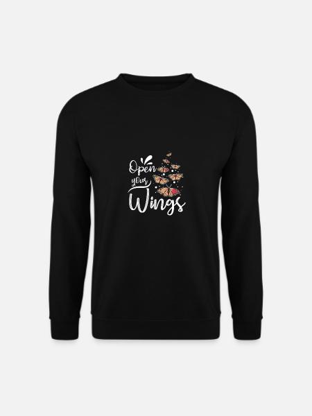 Open your wings, Butterfly - Unisex Sweatshirt - black