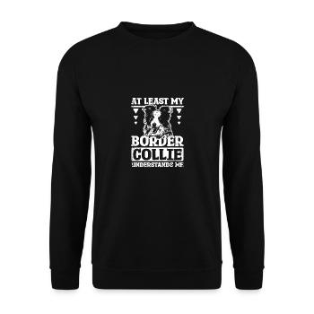 At least my border collie understands me - Unisex Sweatshirt - black - Front - Alina (178cm) & Michal (187cm)