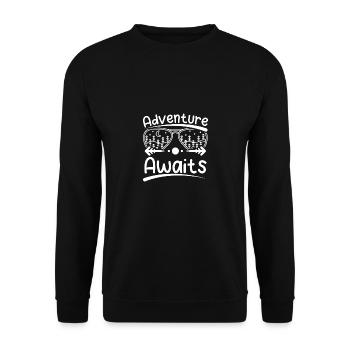 World Traveler Roadtrip Adventure awaits - Unisex Pullover - Schwarz - Vorne - Alina (178cm) & Michal (187cm)