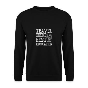 Travel is the best education - Unisex Sweatshirt - black - Front - Alina (178cm) & Michal (187cm)