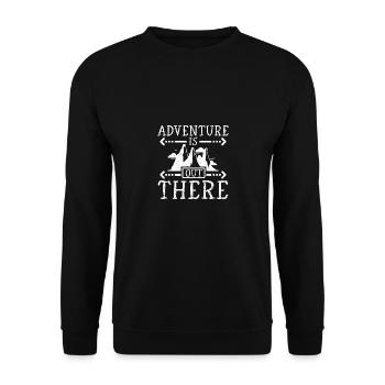 L’aventure est là, partez voyager - Sweat-shirt Unisexe - noir - Devant - Alina (178cm) & Michal (187cm)