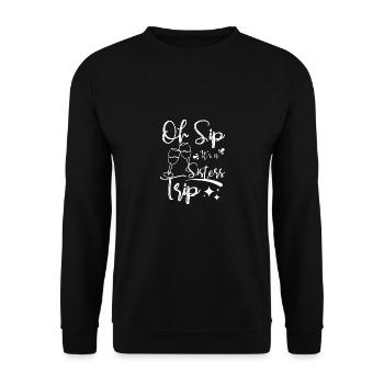 Wine sisters, Oh sip it's a sisters trip - Unisex Sweatshirt - black - Front - Alina (178cm) & Michal (187cm)