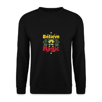 Groovy christmas believe in the magic - Unisex Pullover - Schwarz - Vorne - Alina (178cm) & Michal (187cm)