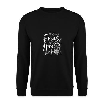 Horn player I let my french horn speak - Unisex Sweatshirt - black - Front - Alina (178cm) & Michal (187cm)