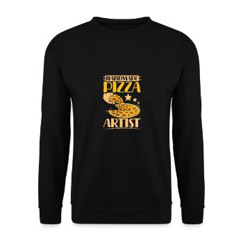 Artiste pizzaïolo fait à la main - Sweat-shirt Unisexe - noir - Devant - Alina (178cm) & Michal (187cm)