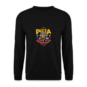 Pizza making is my superpower - Unisex Pullover - Schwarz - Vorne - Alina (178cm) & Michal (187cm)