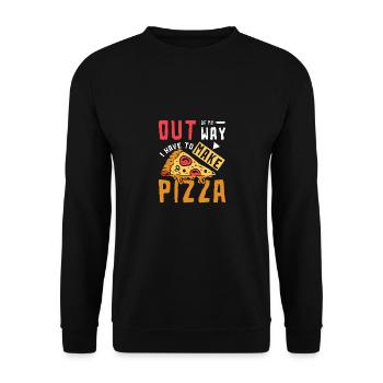Out of my way I have to make pizza - Unisex Pullover - Schwarz - Vorne - Alina (178cm) & Michal (187cm)