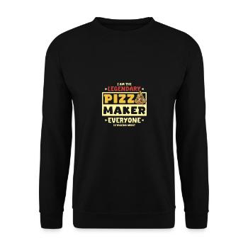 I am the legendary pizza maker - Unisex Sweatshirt - black - Front - Alina (178cm) & Michal (187cm)