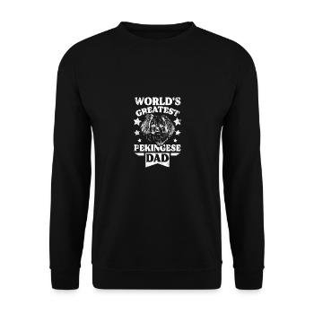 Fathers day Worlds greatest pekingese dad - Unisex Sweatshirt - black - Front - Alina (178cm) & Michal (187cm)