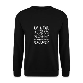 C’est drôle, je suis un chat, quelles sont vos excuses - Sweat-shirt Unisexe - noir - Devant - Alina (178cm) & Michal (187cm)