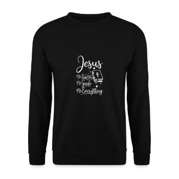 Jesus my savior my guide my everything - Unisex Pullover - Schwarz - Vorne - Alina (178cm) & Michal (187cm)