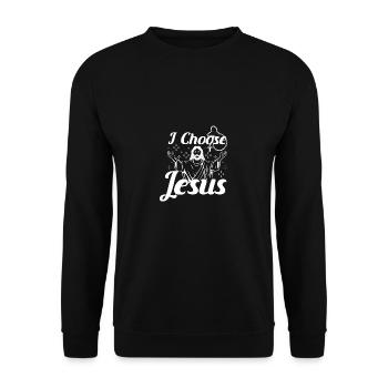 I choose jesus - Unisex Pullover - Schwarz - Vorne - Alina (178cm) & Michal (187cm)