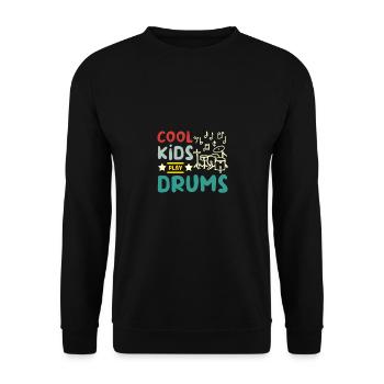 For children, cool kids play drums - Unisex Pullover - Schwarz - Vorne - Alina (178cm) & Michal (187cm)