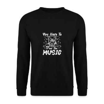 Il faut sentir la musique tambouriner - Sweat-shirt Unisexe - noir - Devant - Alina (178cm) & Michal (187cm)