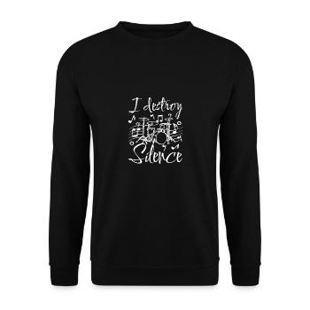 Je détruis le batteur de silence - Sweat-shirt Unisexe - noir - Devant - Alina (178cm) & Michal (187cm)