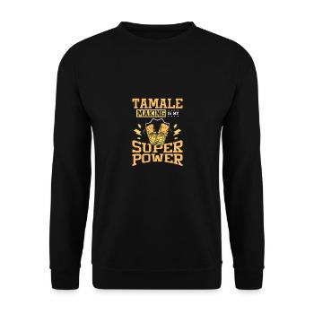 Tamale making is my superpower - Unisex Sweatshirt - black - Front - Alina (178cm) & Michal (187cm)
