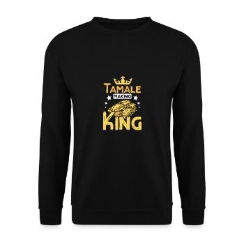 Tamale making king - Unisex Sweatshirt - black - Front - Alina (178cm) & Michal (187cm)