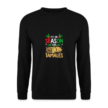 Christmas It's the season for tamales - Unisex Sweatshirt - black - Front - Alina (178cm) & Michal (187cm)