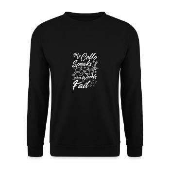 My cello speaks when words fail - Unisex Sweatshirt - black - Front - Alina (178cm) & Michal (187cm)