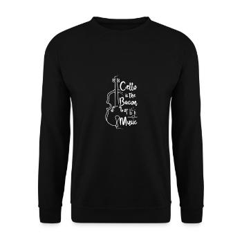 Cello is the bacon of music - Unisex Sweatshirt - black - Front - Alina (178cm) & Michal (187cm)