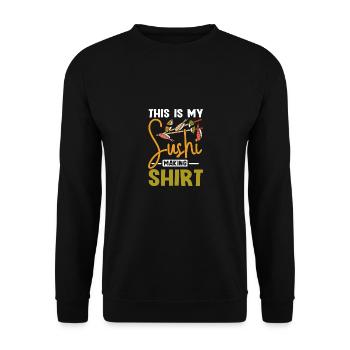 This is my sushi making shirt - Unisex Pullover - Schwarz - Vorne - Alina (178cm) & Michal (187cm)