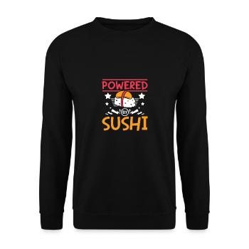 Powerd by sushi - Unisex Pullover - Schwarz - Vorne - Alina (178cm) & Michal (187cm)