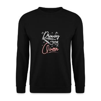 Artist Girl Drawing Queen - Unisex Pullover - Schwarz - Vorne - Alina (178cm) & Michal (187cm)