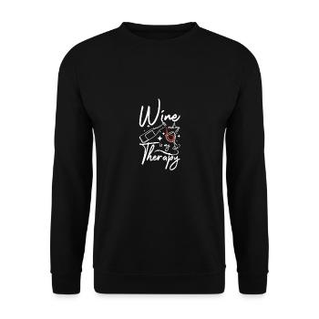 Wine making is my therapy - Unisex Pullover - Schwarz - Vorne - Alina (178cm) & Michal (187cm)