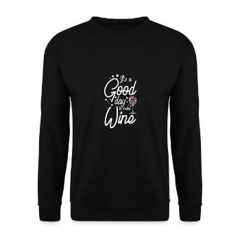 Wine making it's a good day to make wine - Unisex Pullover - Schwarz - Vorne - Alina (178cm) & Michal (187cm)