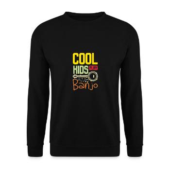 Musiciens, enfants, cool, gamins jouent du banjo - Sweat-shirt Unisexe - noir - Devant - Alina (178cm) & Michal (187cm)