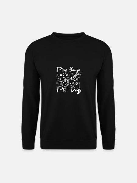 Dog owner musician play banjo pet dogs - Unisex Sweatshirt - black