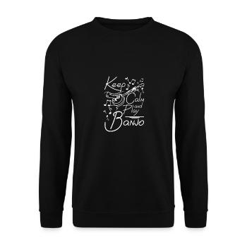 Restez calme et jouez du banjo - Sweat-shirt Unisexe - noir - Devant - Alina (178cm) & Michal (187cm)