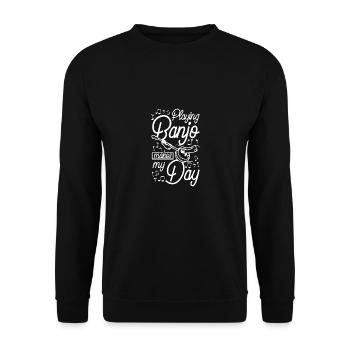 Jouer du banjo fait ma journée - Sweat-shirt Unisexe - noir - Devant - Alina (178cm) & Michal (187cm)