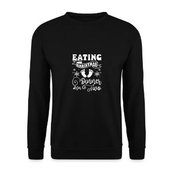 Becoming a Mother, Eating christmas dinner for two - Unisex Sweatshirt - black - Front - Alina (178cm) & Michal (187cm)