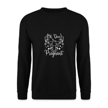Noël, oh cerf, je suis enceinte - Sweat-shirt Unisexe - noir - Devant - Alina (178cm) & Michal (187cm)