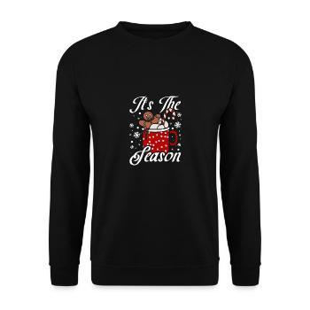 It's the season christmas cookies and hot cocoa - Unisex Sweatshirt - black - Front - Alina (178cm) & Michal (187cm)