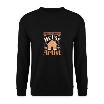 Christmas baking gingerbread house artist - Unisex Sweatshirt - black - Front - Alina (178cm) & Michal (187cm)