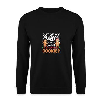 Out of my way I have to make christmas cookies - Unisex Pullover - Schwarz - Vorne - Alina (178cm) & Michal (187cm)