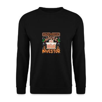 Christmas Gingerbread house investor - Unisex Sweatshirt - black - Front - Alina (178cm) & Michal (187cm)