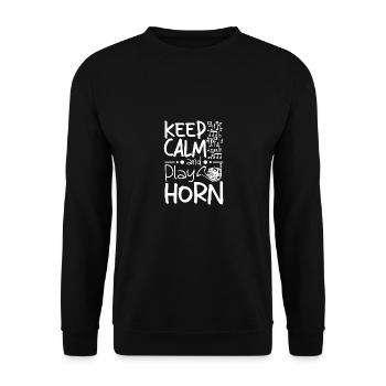 Restez calme et jouez du cor français - Sweat-shirt Unisexe - noir - Devant - Alina (178cm) & Michal (187cm)