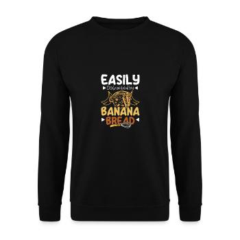 Easily distracted by banana bread - Unisex Pullover - Schwarz - Vorne - Alina (178cm) & Michal (187cm)
