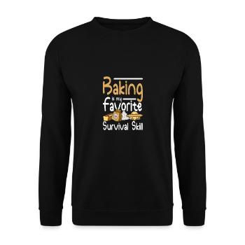 Baking is my favorite survival skill - Unisex Sweatshirt - black - Front - Alina (178cm) & Michal (187cm)
