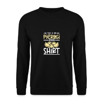 This is my pierogi making shirt - Unisex Sweatshirt - black - Front - Alina (178cm) & Michal (187cm)