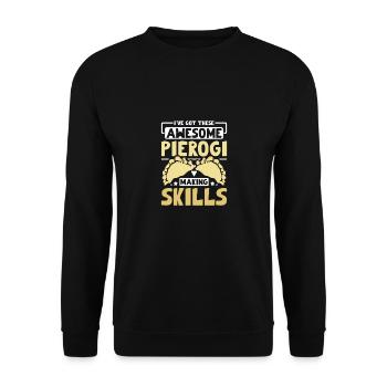 I've got these awesome pierogi making skills - Unisex Sweatshirt - black - Front - Alina (178cm) & Michal (187cm)