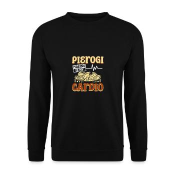 Pierogi making is my cardio - Unisex Sweatshirt - black - Front - Alina (178cm) & Michal (187cm)