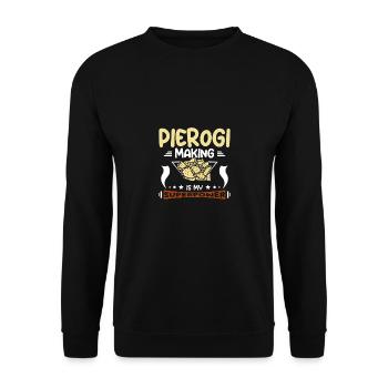 Pierogi making is my superpower - Unisex Sweatshirt - black - Front - Alina (178cm) & Michal (187cm)